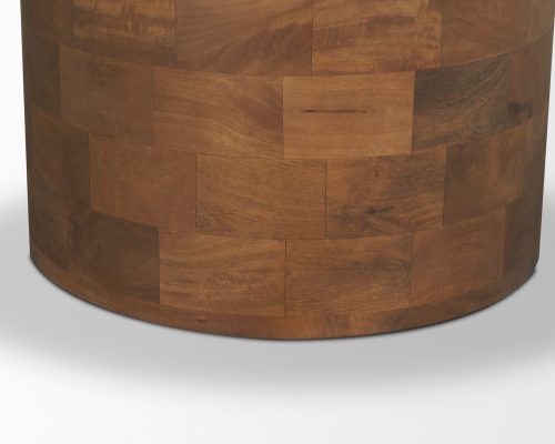Mercana Atlas Wood Stacked Pedestal Base Round Dining Table - Image 9