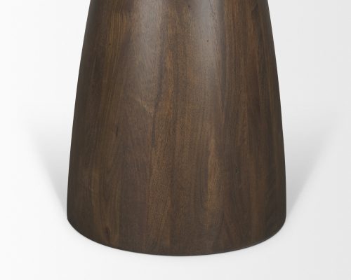 Mercana Allyson 42" Round Dark Brown w/ Cappuccino Marble Pedestal Dining Table - Image 12
