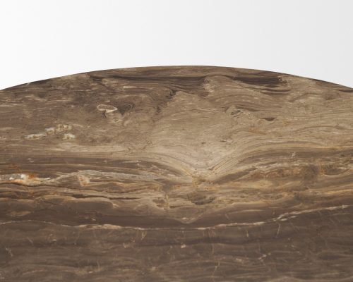 Mercana Allyson 32" Round Dark Brown wood w/ Cappuccino Marble Top Bistro Table - Image 8
