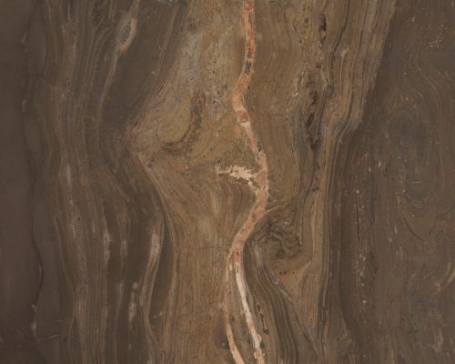 Mercana Allyson 54" Round Dark Brown w/ Cappuccino Marble Pedestal Dining Table - Image 4