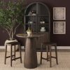 Mercana Allyson 32" Round Dark Brown wood w/ Cappuccino Marble Top Bistro Table