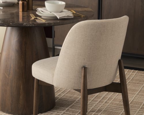 Alternative view of Mercana Allyson 42" Round Dark Brown w/ Cappuccino Marble Pedestal Dining Table