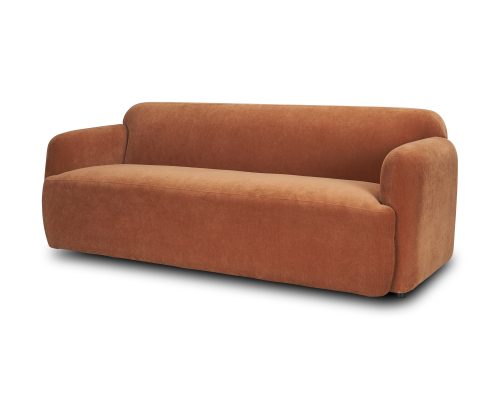 Alternative view of Mercana Saga Stonewashed Rust Chenille Fabric 3 Seater Sofa