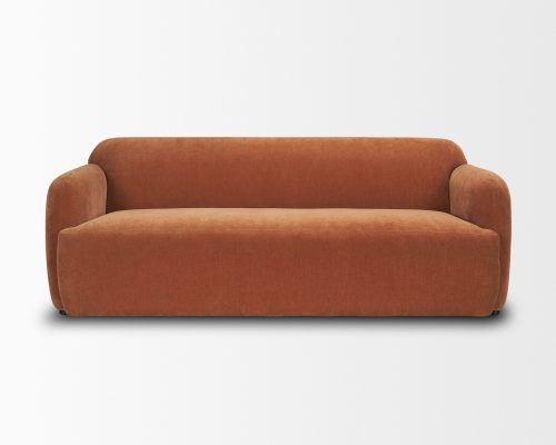 Mercana Saga Stonewashed Rust Chenille Fabric 3 Seater Sofa - Image 5