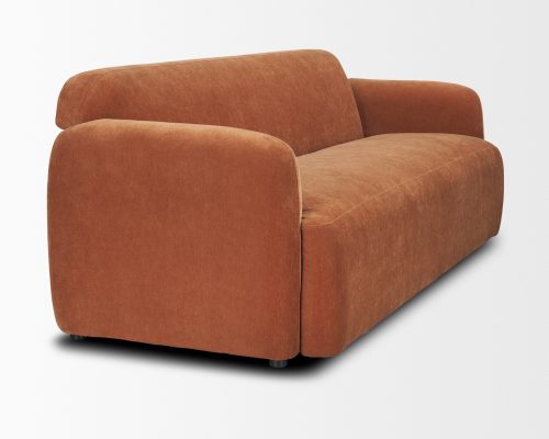 Mercana Saga Stonewashed Rust Chenille Fabric 3 Seater Sofa - Image 8