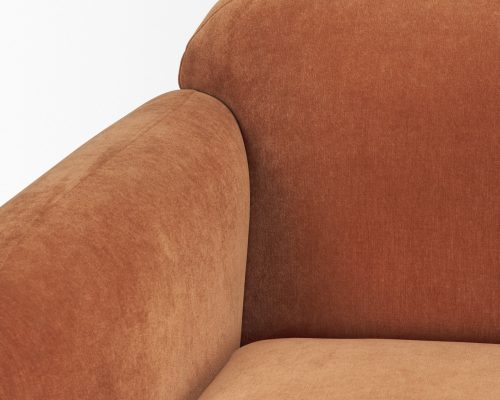 Mercana Saga Stonewashed Rust Chenille Fabric 3 Seater Sofa - Image 9