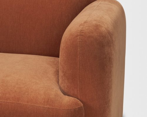 Mercana Saga Stonewashed Rust Chenille Fabric 3 Seater Sofa - Image 10
