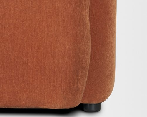 Mercana Saga Stonewashed Rust Chenille Fabric 3 Seater Sofa - Image 11