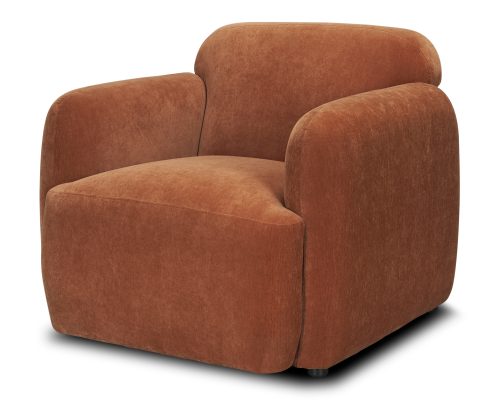 Alternative view of Mercana Saga Stonewashed Rust Chenille Fabric Upholstered Chair