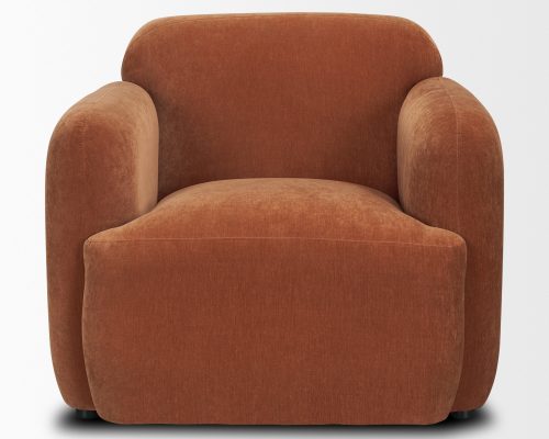 Mercana Saga Stonewashed Rust Chenille Fabric Upholstered Chair - Image 5