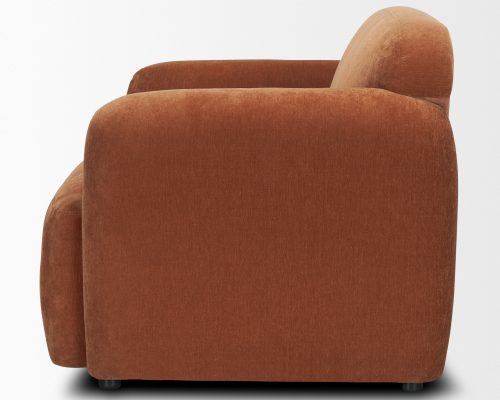 Mercana Saga Stonewashed Rust Chenille Fabric Upholstered Chair - Image 6