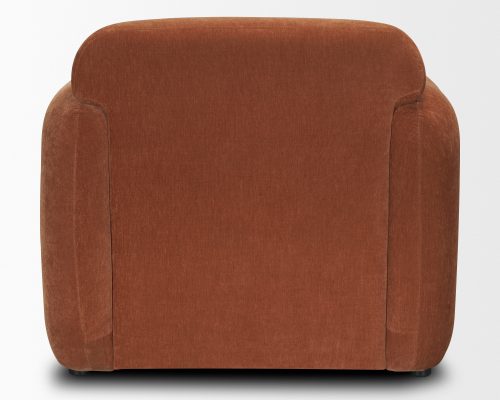 Mercana Saga Stonewashed Rust Chenille Fabric Upholstered Chair - Image 7