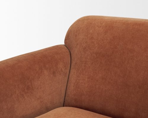 Mercana Saga Stonewashed Rust Chenille Fabric Upholstered Chair - Image 9