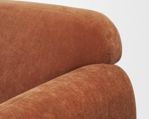 Mercana Saga Stonewashed Rust Chenille Fabric Upholstered Chair - Image 10
