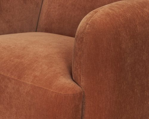 Mercana Saga Stonewashed Rust Chenille Fabric Upholstered Chair - Image 11
