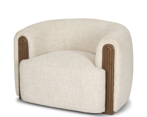 Alternative view of Mercana Kornelia Soft Oatmeal Fabric Barrel Accent Chair