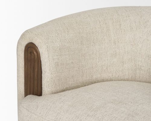 Mercana Kornelia Soft Oatmeal Fabric Barrel Accent Chair - Image 9