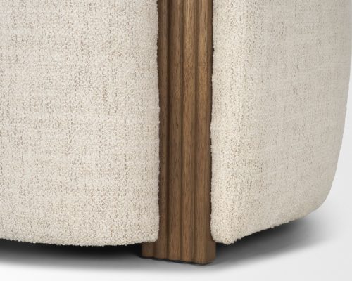 Mercana Kornelia Soft Oatmeal Fabric Barrel Accent Chair - Image 12