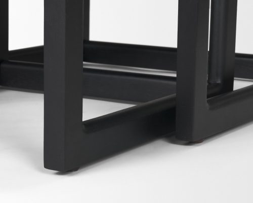 Mercana Grier Set of 2 Black Wood w/ Black Cane Nesting Accent Tables - Image 12