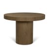 Mercana Lyonne 42" Round Medium Brown Oak Wood Pedestal Dining Table