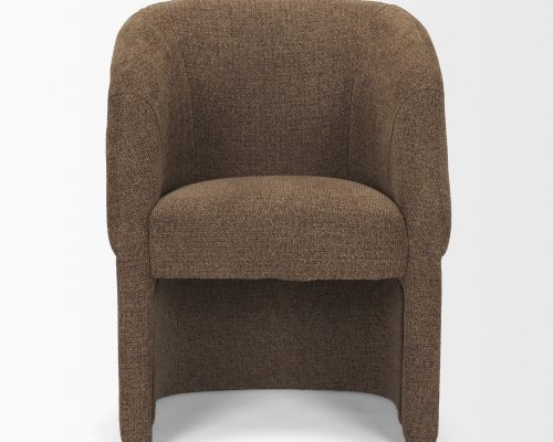 Mercana Curtis Fabric Barrelback Half-Moon Base Dining Armchair - Image 5