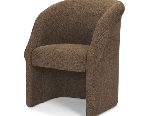 Alternative view of Mercana Curtis Fabric Barrelback Half-Moon Base Dining Armchair