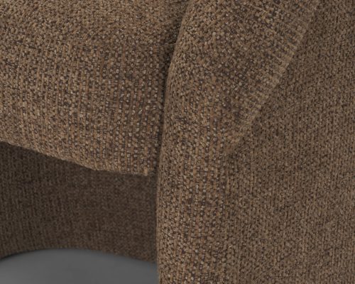 Mercana Curtis Fabric Barrelback Half-Moon Base Dining Armchair - Image 11
