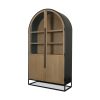 Mercana Sloan 47.5W x 80.5H Light Brown W/Black Metal Frame Arched Cabinet
