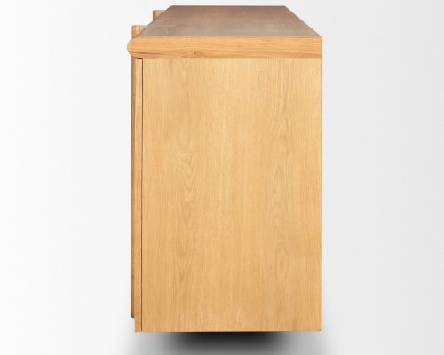 Mercana Rowan Light Brown Oak Wood Closed 4 Door Sideboard - Image 7