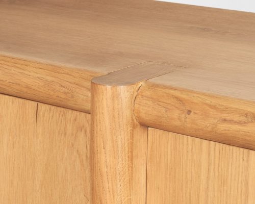 Mercana Rowan Light Brown Oak Wood Closed 4 Door Sideboard - Image 13