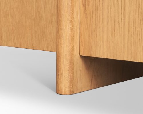 Mercana Rowan Light Brown Oak Wood Closed 4 Door Sideboard - Image 15