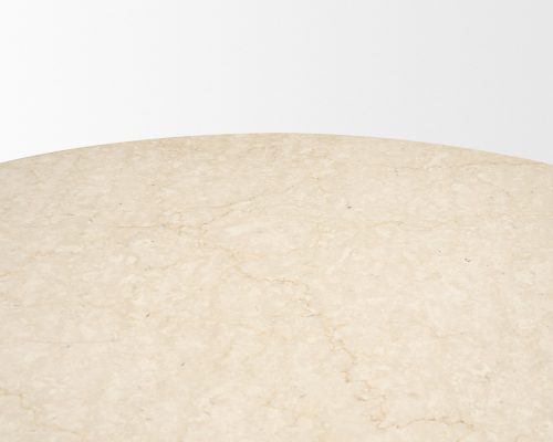 Mercana Marilyn 48" Botticino Marble W/ Light Brown Wood Base Dining Table - Image 9