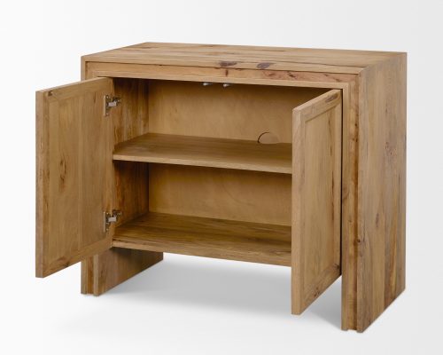 Mercana Notts Brown Wood 2-Door Accent Cabinet - Image 8