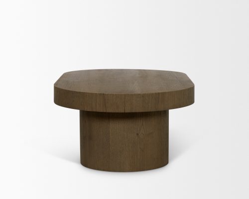 Mercana Lyonne Oblong Medium Brown Oak Wood Coffee Table - Image 5