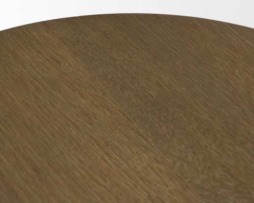 Mercana Lyonne Round Medium Brown Oak Wood Pedestal Side Tables - Image 6