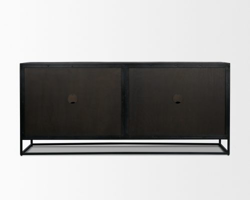Mercana Sloan 80" Light Brown Wood W/Black Metal Frame Sideboard - Image 6