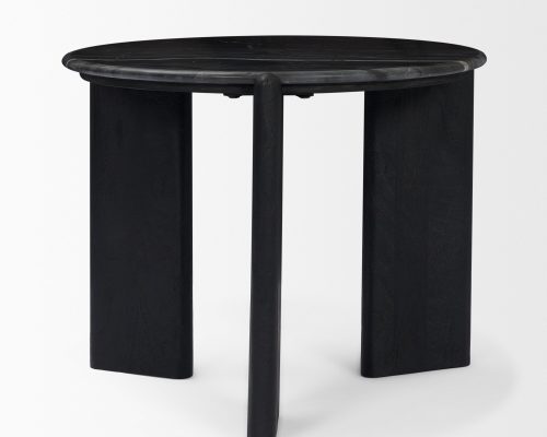 Mercana Rumer Black Wood w/ Black Marble Side Table - Image 3