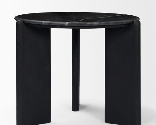 Alternative view of Mercana Rumer Black Wood w/ Black Marble Side Table