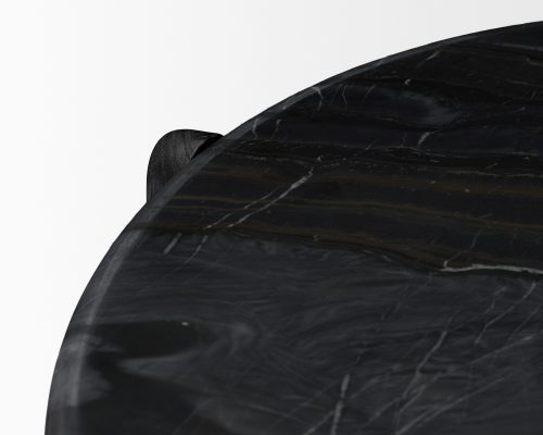 Mercana Rumer Black Wood w/ Black Marble Side Table - Image 4