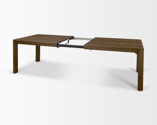 Mercana Kendrix 84" Dark Brown Oak Wood Extendable Rectangular Dining Table - Image 3