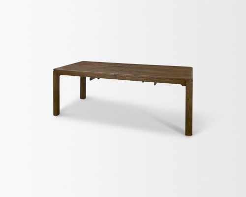 Mercana Kendrix 84" Dark Brown Oak Wood Extendable Rectangular Dining Table - Image 4