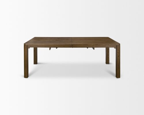 Mercana Kendrix 84" Dark Brown Oak Wood Extendable Rectangular Dining Table - Image 5