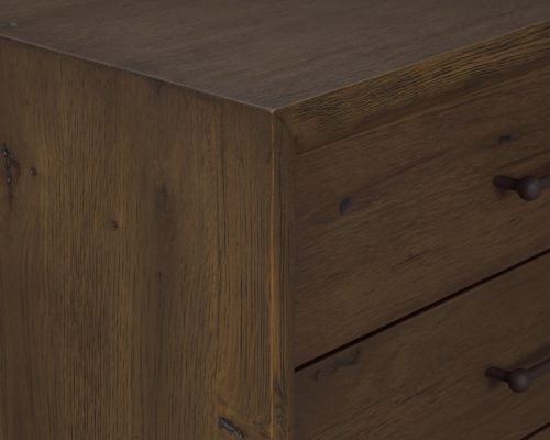 Mercana Belford 3-Drawer Dark Brown Oak Wood Closed Nightstand - Image 11