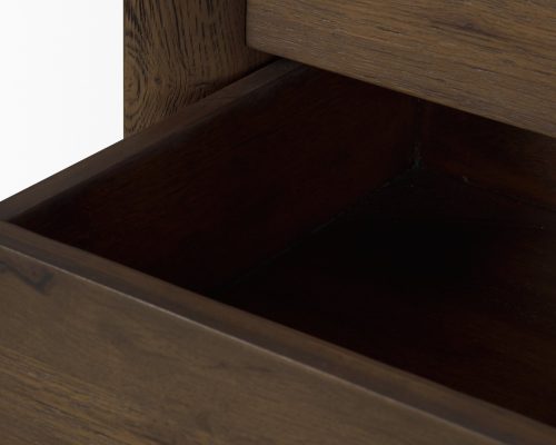 Mercana Belford 3-Drawer Dark Brown Oak Wood Closed Nightstand - Image 13