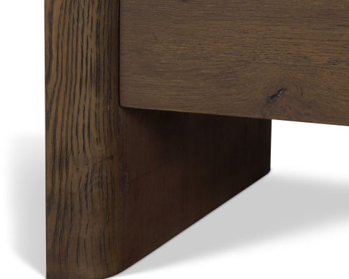 Mercana Belford 3-Drawer Dark Brown Oak Wood Closed Nightstand - Image 14