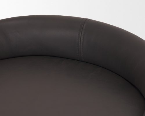 Mercana Hollyfield II Charcoal-Brown Leather Seat Gold Metal Base Counter Stool - Image 7