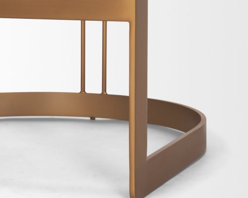 Mercana Hollyfield II Charcoal-Brown Leather Seat Gold Metal Base Counter Stool - Image 9