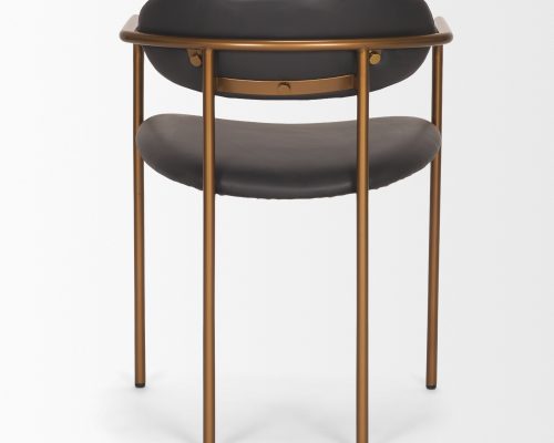 Mercana Parker Leather Seat Gold Metal Dining Chair (Set of 2) - Image 5