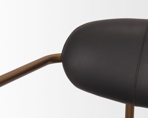 Mercana Parker Leather Seat Gold Metal Dining Chair (Set of 2) - Image 7