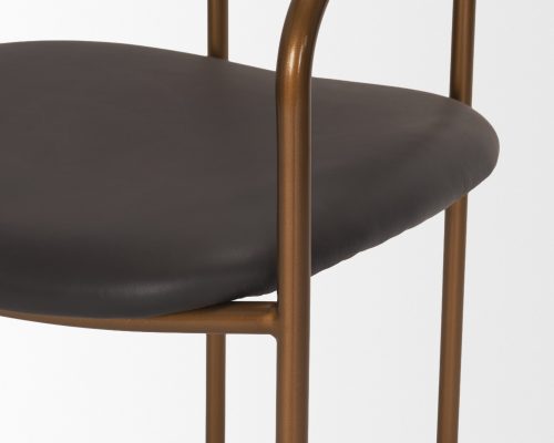 Mercana Parker Leather Seat Gold Metal Dining Chair (Set of 2) - Image 8